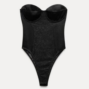 Zara Black Strapless Bodysuit